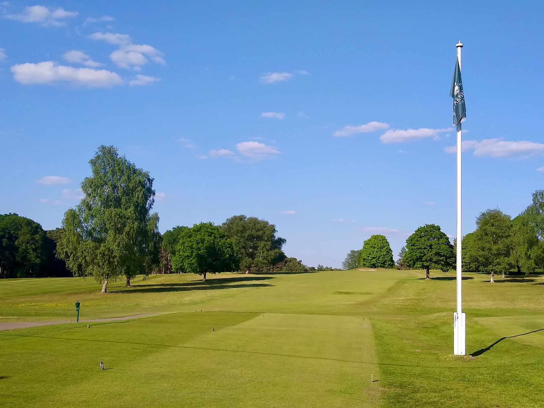 Golf course with a flag